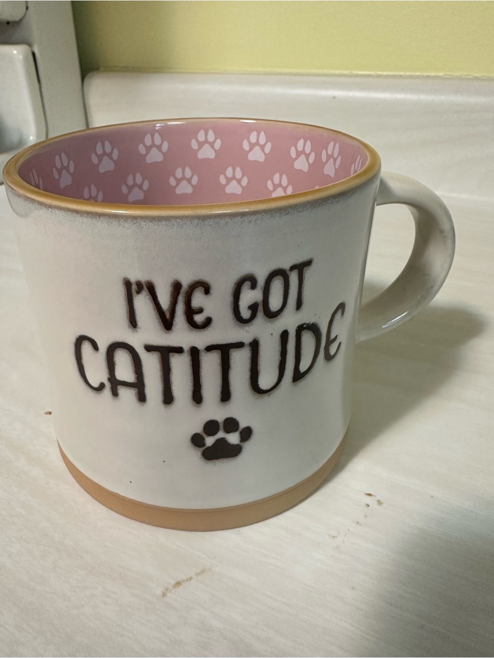 I've Got Cattitude Pink Accent Ceramic Coffee Mug - Picture 2 of 3